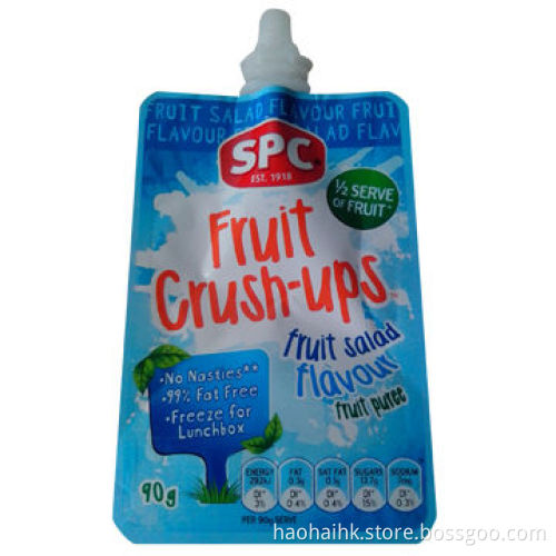 Spout pouches plastic colorful packing bags for fruit juice and food package